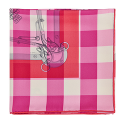 Hermes Check Chain Scarf, Silk, Pink, B, 3*