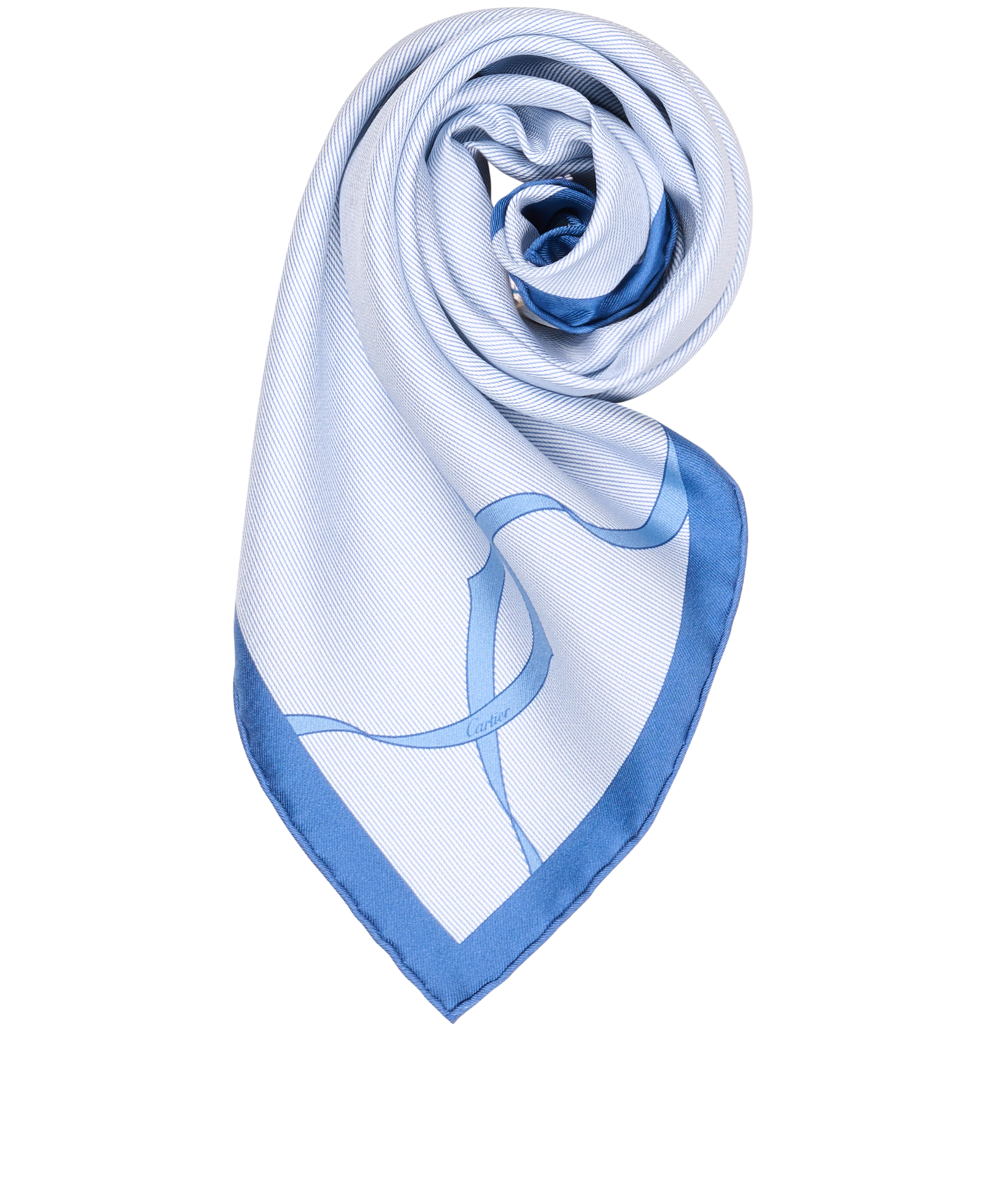 Cartier Square Scarf, &pound;180, Accessories, Blue, Silk, Other view