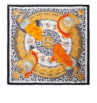 Hermès Casques Et Plumets Scarf 90, front view