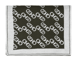Jimmy Choo Long Scarf, Wool, Green/Grey, MII, 3*