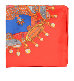 Hermes Tournez Manege Scarf 90, Silk, Red, MIF, 2*