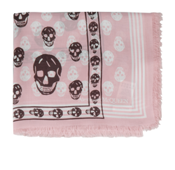 Alexander McQueen Skull Scarf, Modal, Brown/Pink, 3*