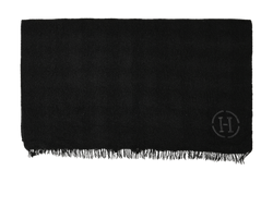 Hermes H Detail Scarf, Cashmere, Black, MIN, 2*