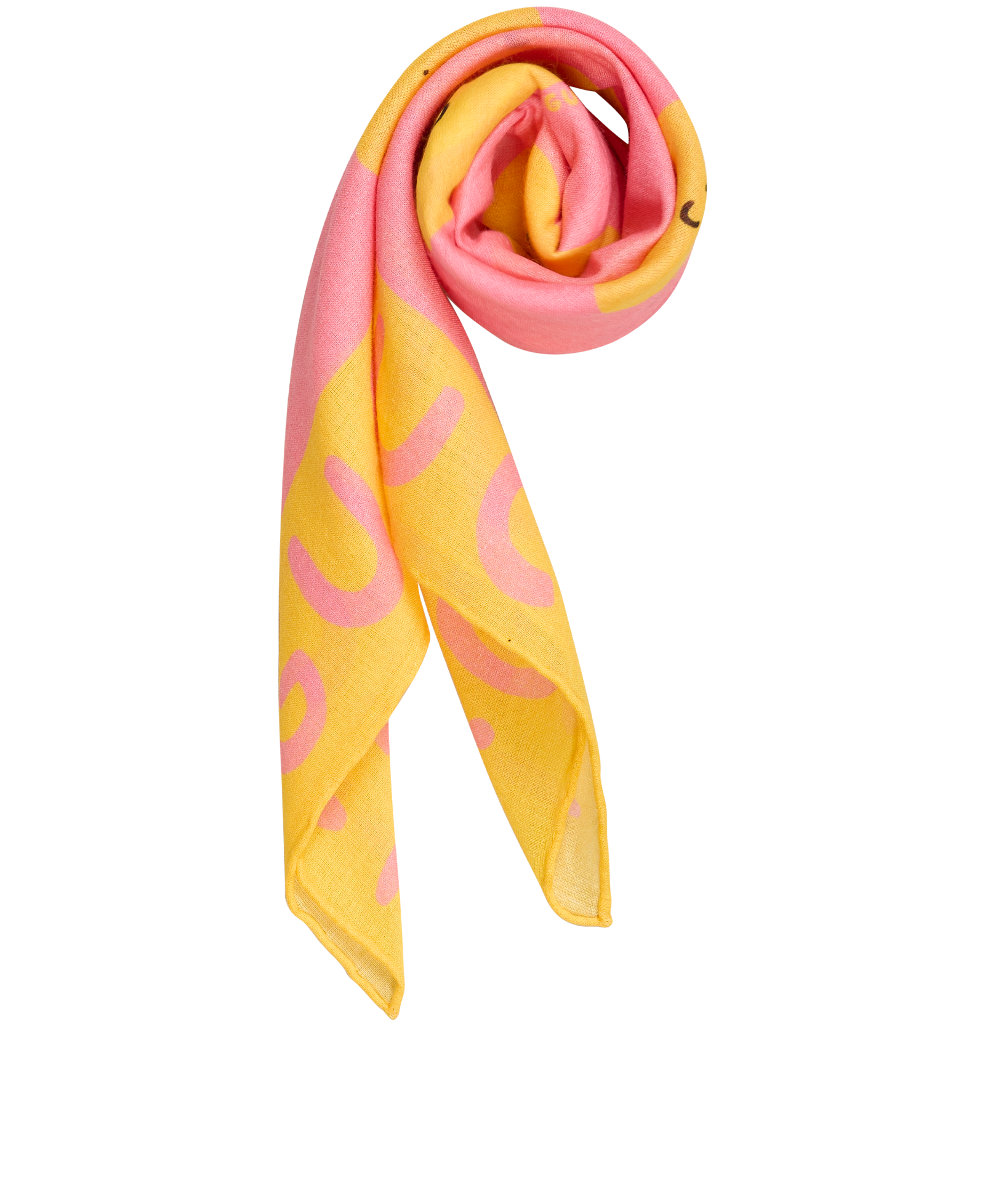 Gucci x E.Roberts Smile Print Bandana, &pound;120, Accessories, Pink/Yellow, Cotton, Other view