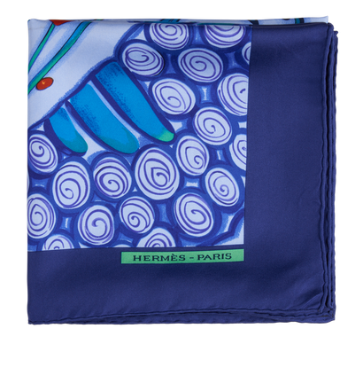 Hermes Ceramique Ottomane Carre 90, &pound;250, Accessories, Blue, Silk, Front view