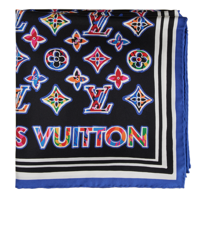 Louis Vuitton Monogram Vivienne Scarf, &pound;350, Accessories, Black, Silk, Front view