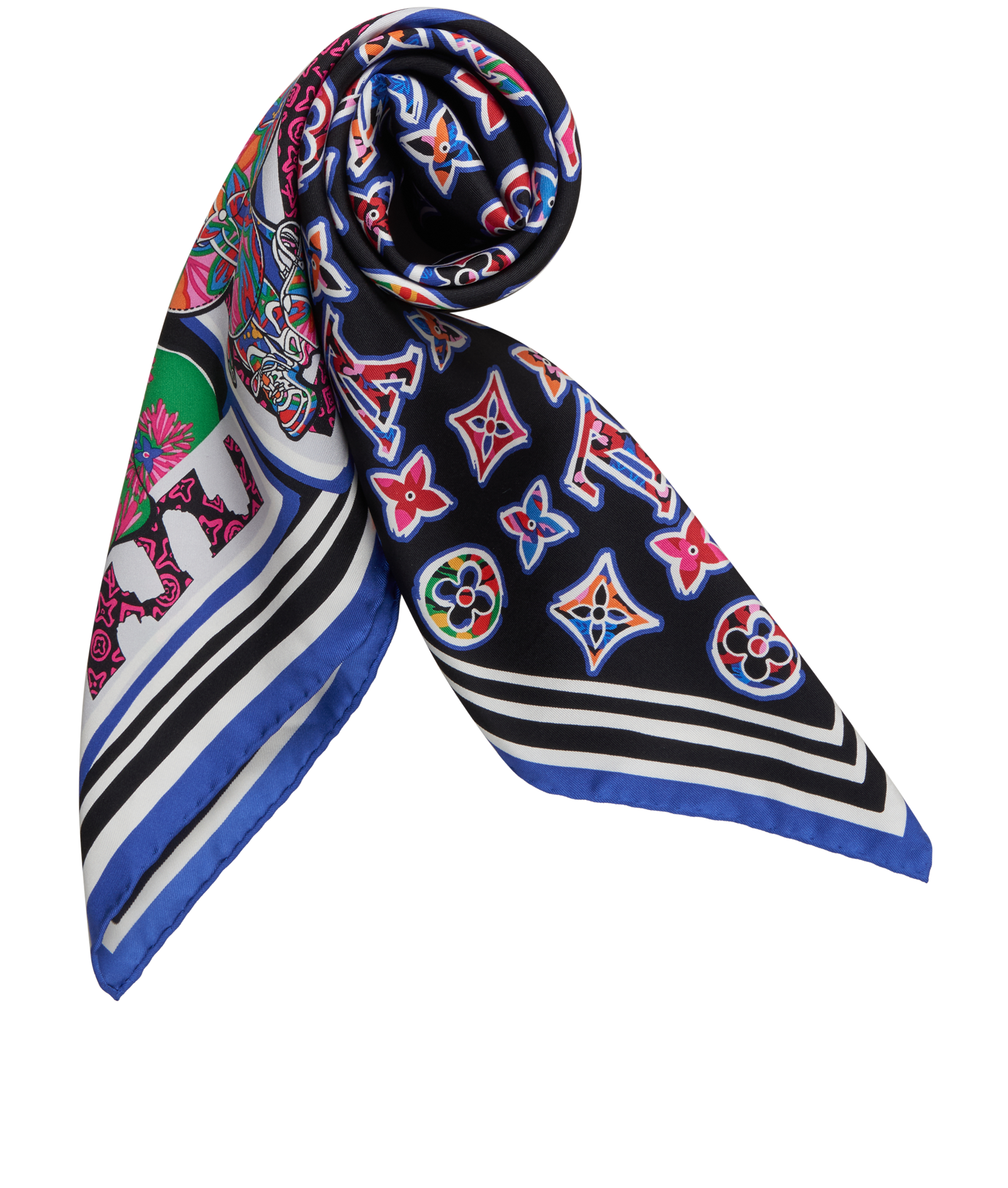 Louis Vuitton Monogram Vivienne Scarf, &pound;350, Accessories, Black, Silk, Other view