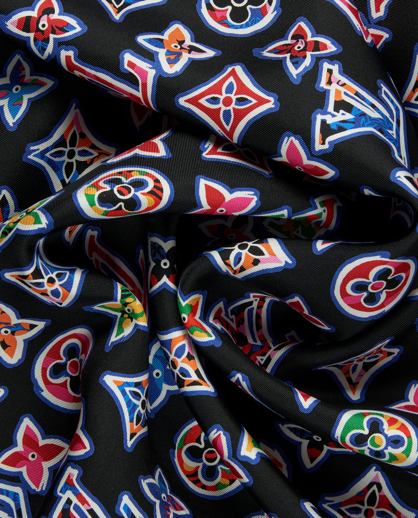 Louis Vuitton Monogram Vivienne Scarf, &pound;350, Accessories, Black, Silk, Other view