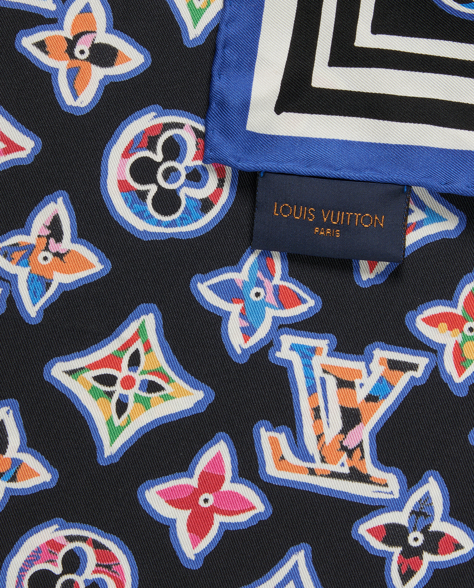 Louis Vuitton Monogram Vivienne Scarf, &pound;350, Accessories, Black, Silk, Other view