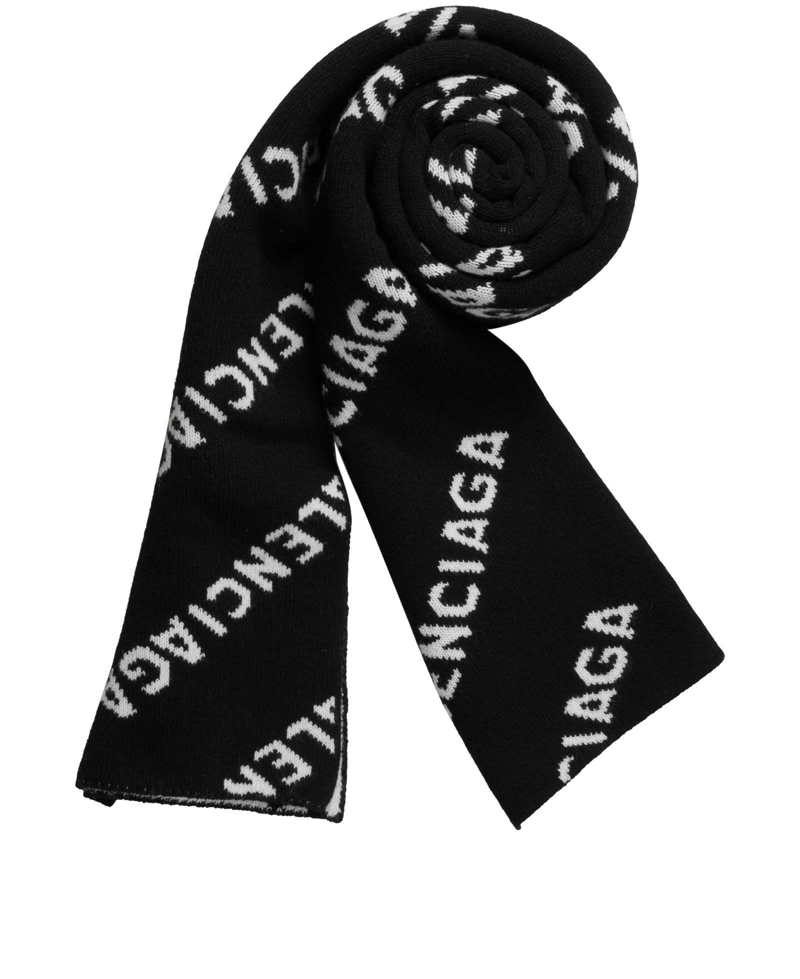 Balenciaga Allover Logo Reversible Scarf, &pound;110, Accessories, Black/White, Wool, Other view