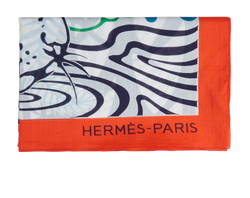 Hermes Jaguar Quetzal Scarf, Cotton, Multi, B, 2*
