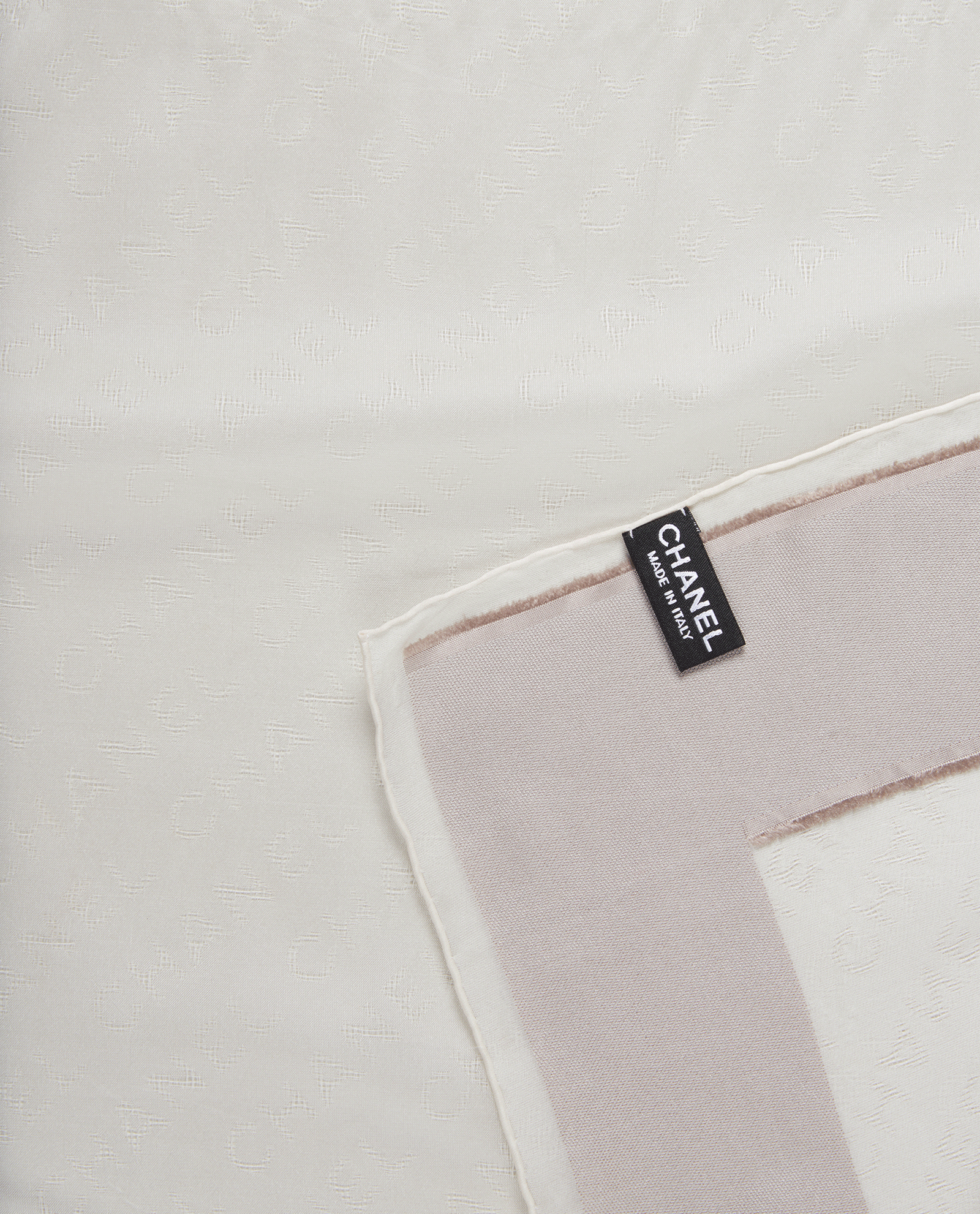 Chanel CC Scarf, &pound;320, Accessories, Grey/White, Silk, Other view