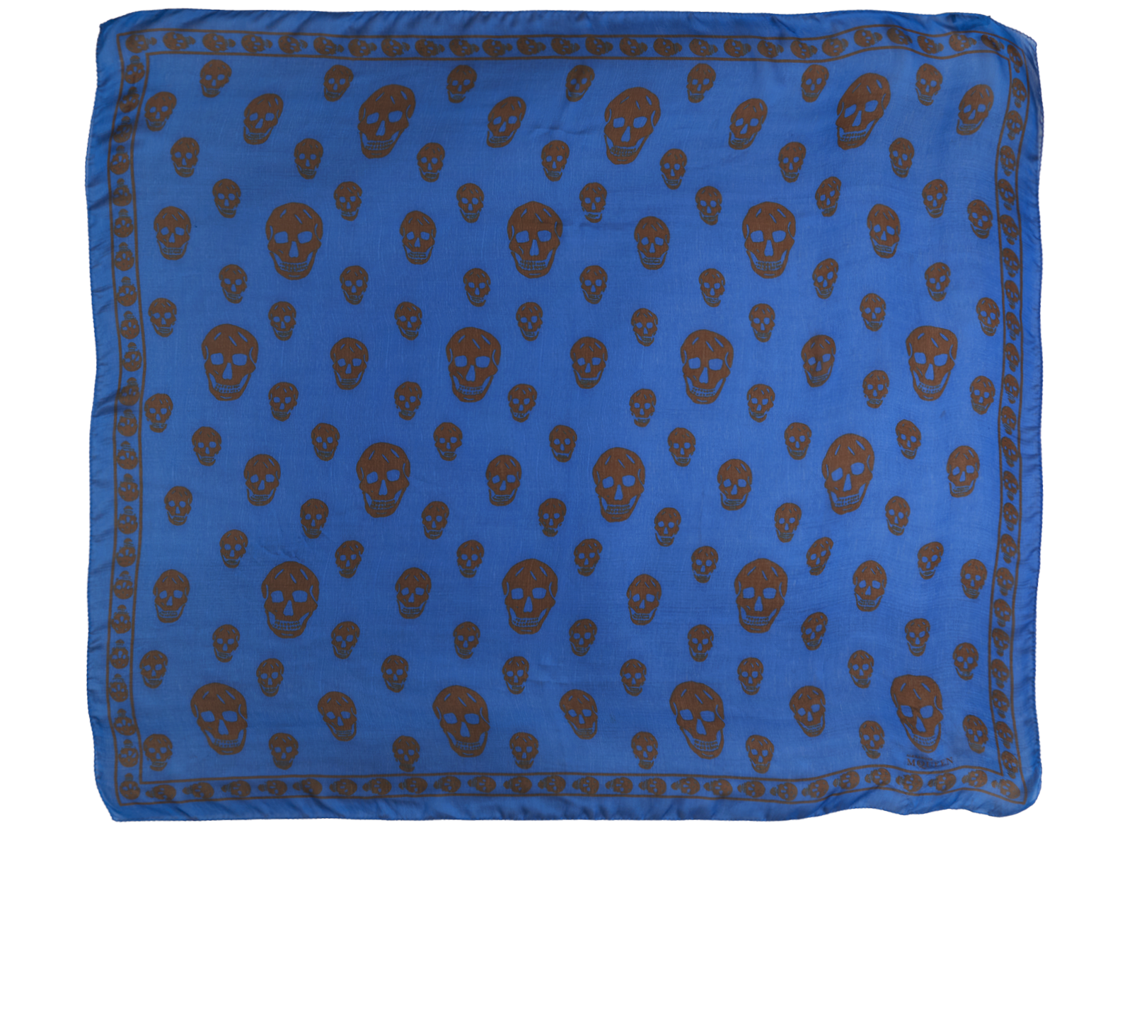 Alexander McQueen Skull Scarf, &pound;110, Accessories, Blue, Silk, Back view