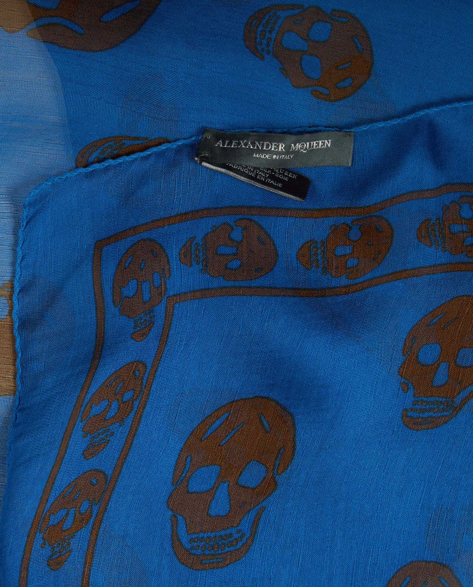 Alexander McQueen Skull Scarf, &pound;110, Accessories, Blue, Silk, Other view