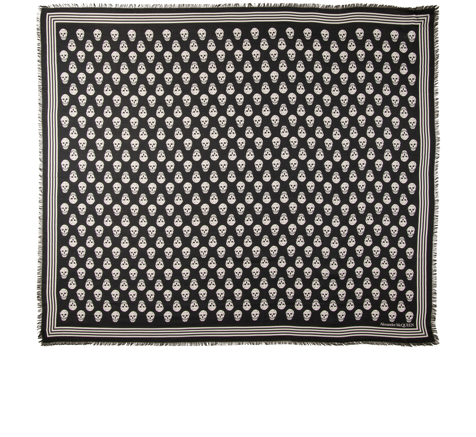 Alexander McQueen Skull Scarf, &pound;90, Accessories, Black/White, Modal, Back view