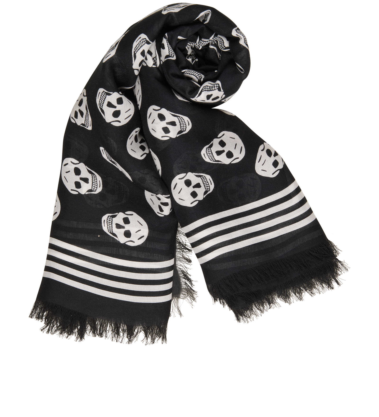 Alexander McQueen Skull Scarf, &pound;90, Accessories, Black/White, Modal, Other view