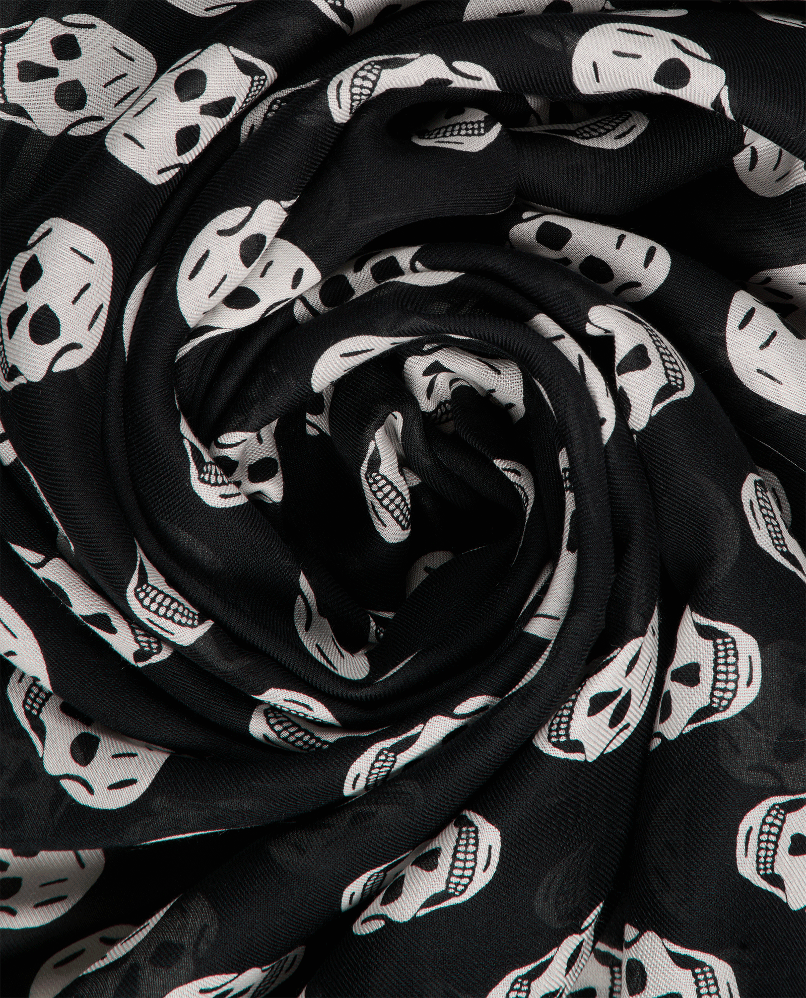 Alexander McQueen Skull Scarf, &pound;90, Accessories, Black/White, Modal, Other view