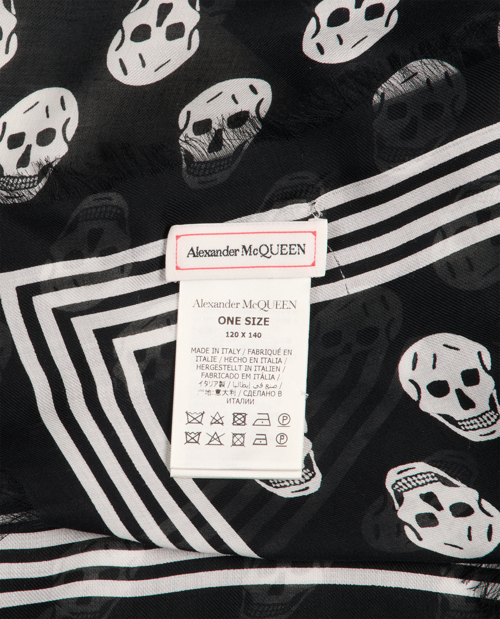 Alexander McQueen Skull Scarf, &pound;90, Accessories, Black/White, Modal, Other view