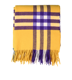 Burberry Washed Giant Check Scarf, Cashmere, Yellow/Purple, MIS, 3*