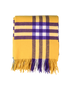 Burberry Washed Giant Check Scarf, £220, Accessories, Purple/Yellow, Cashmere, Front view