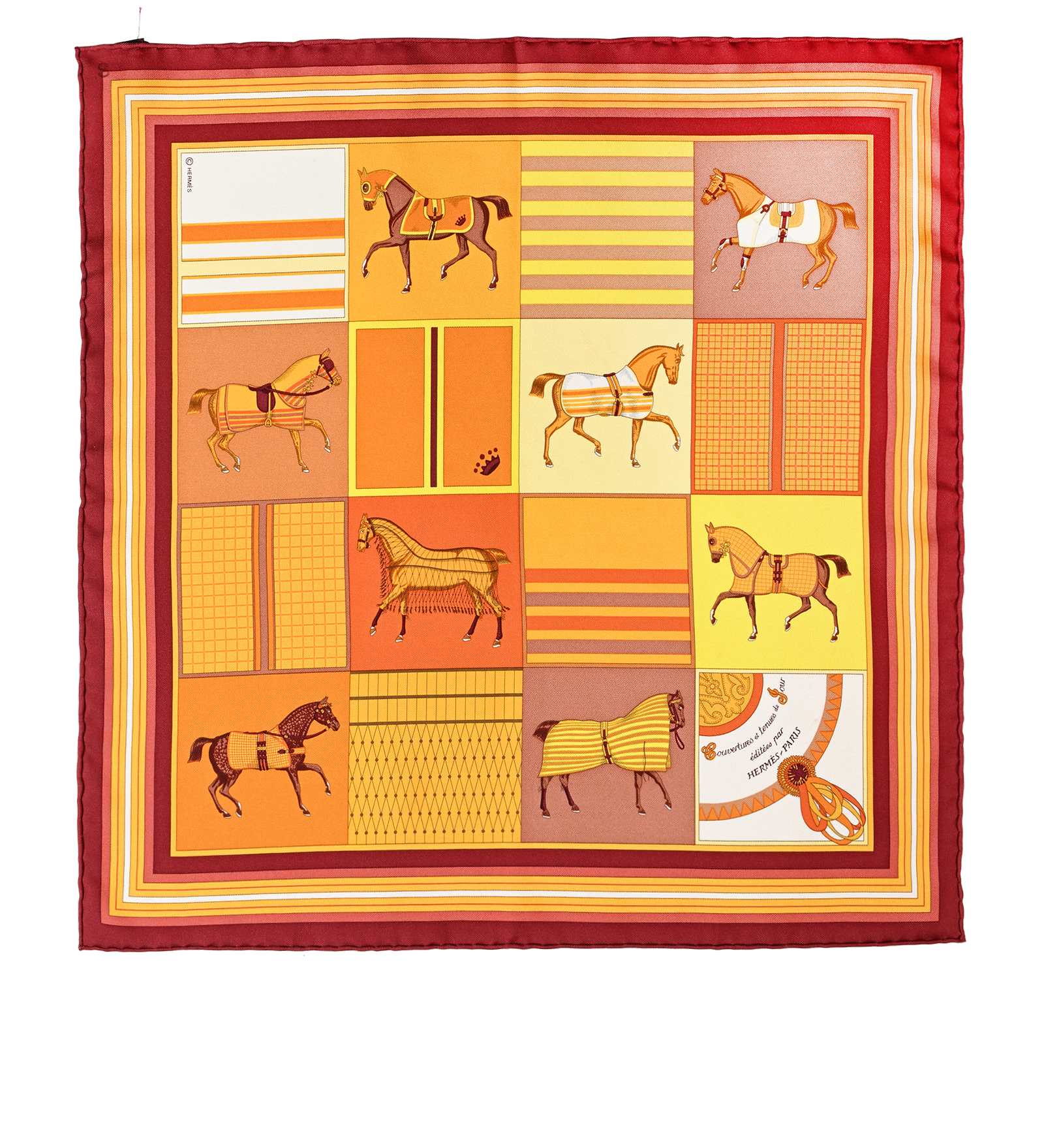 Hermes Couvertures Et Tenues De Jour Scarf, &pound;175, Accessories, Orange, Silk, Back view