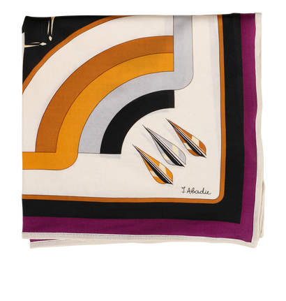 Hermes Arcs En Ciel Scarf, &pound;275, Accessories, Black/Purple/White, Silk, Front view