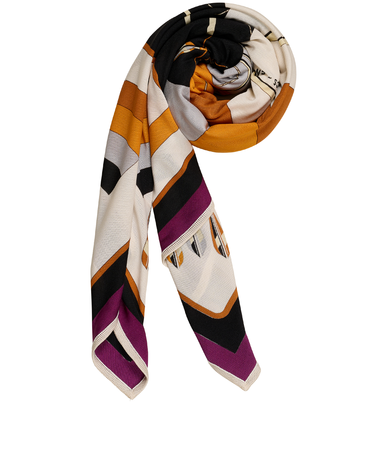 Hermes Arcs En Ciel Scarf, &pound;275, Accessories, Black/Purple/White, Silk, Other view