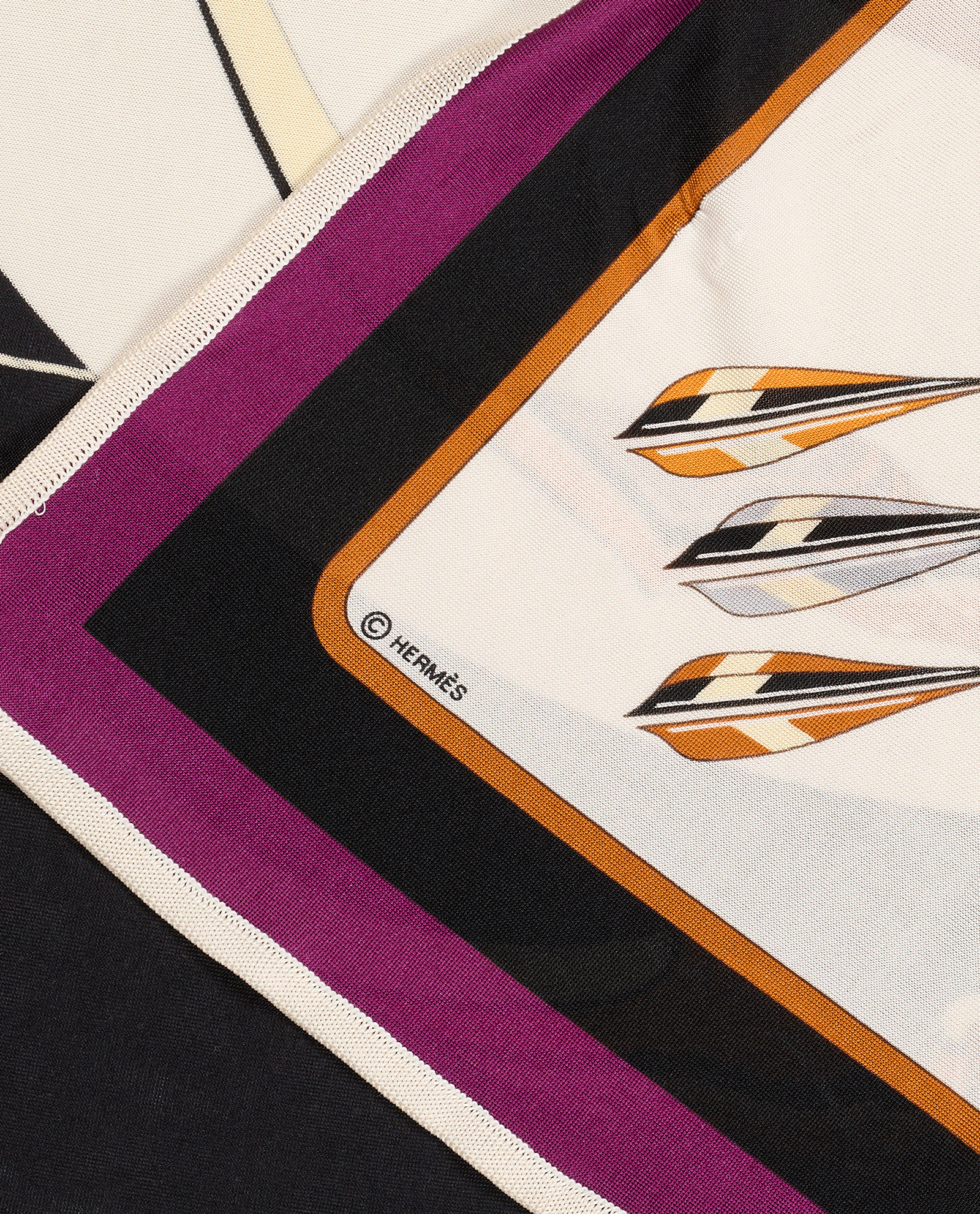 Hermes Arcs En Ciel Scarf, &pound;275, Accessories, Black/Purple/White, Silk, Other view