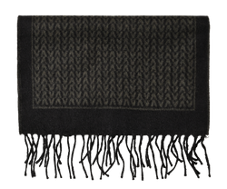 Valentino V Fringed Long Scarf, Silk/Cashmere, Black/Green, B/DB, 2*