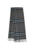 Burberry Check Scarf, &pound;160, Accessories, Blue/Grey, Cashmere, Back view