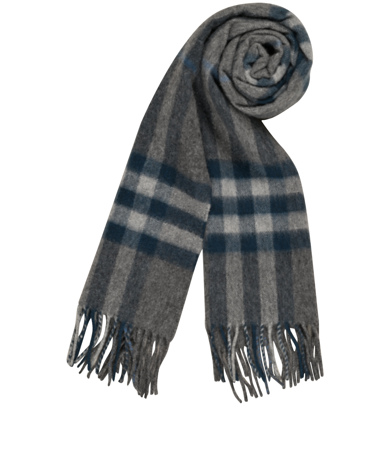 Burberry Check Scarf, &pound;160, Accessories, Blue/Grey, Cashmere, Other view