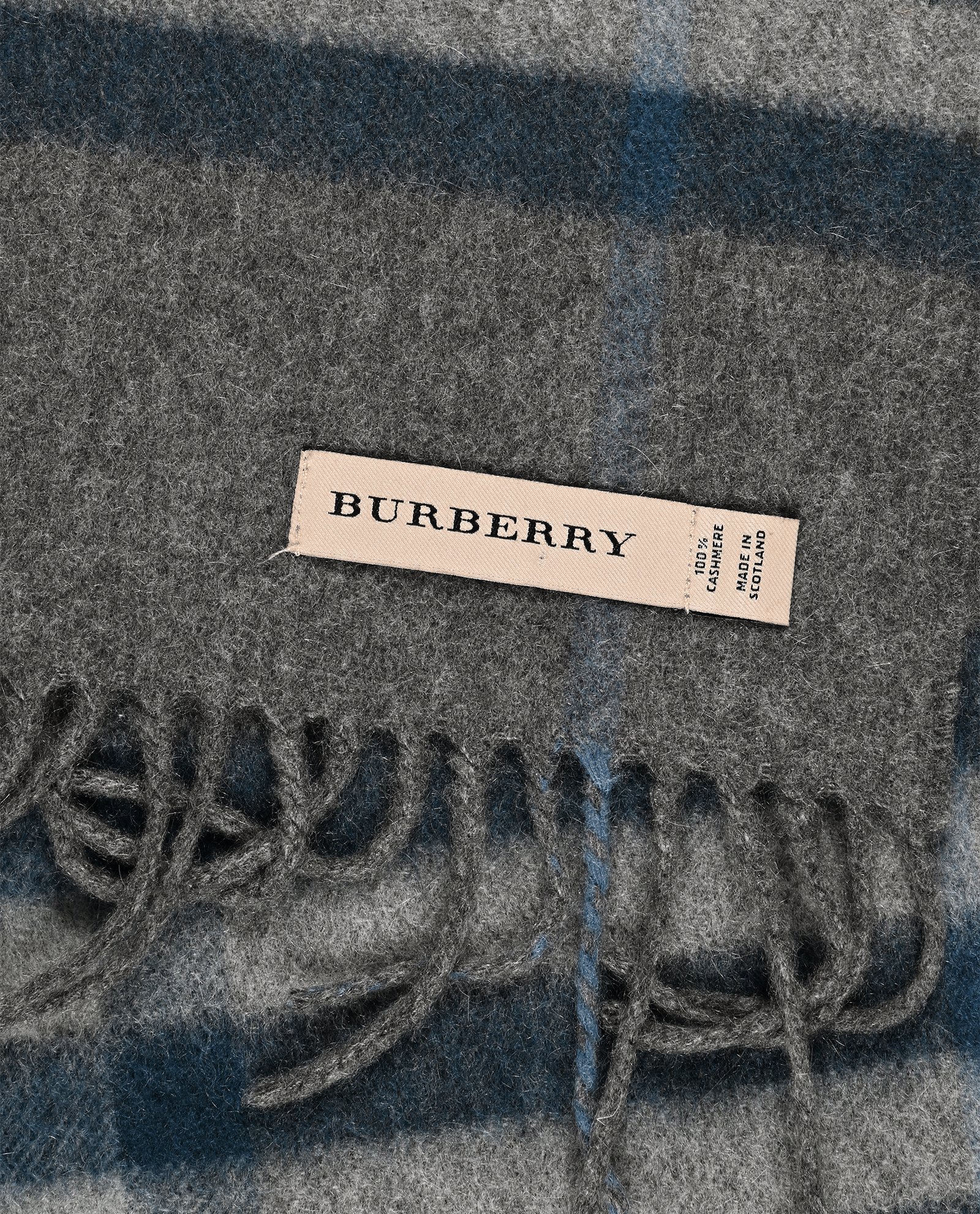Burberry Check Scarf, &pound;160, Accessories, Blue/Grey, Cashmere, Other view