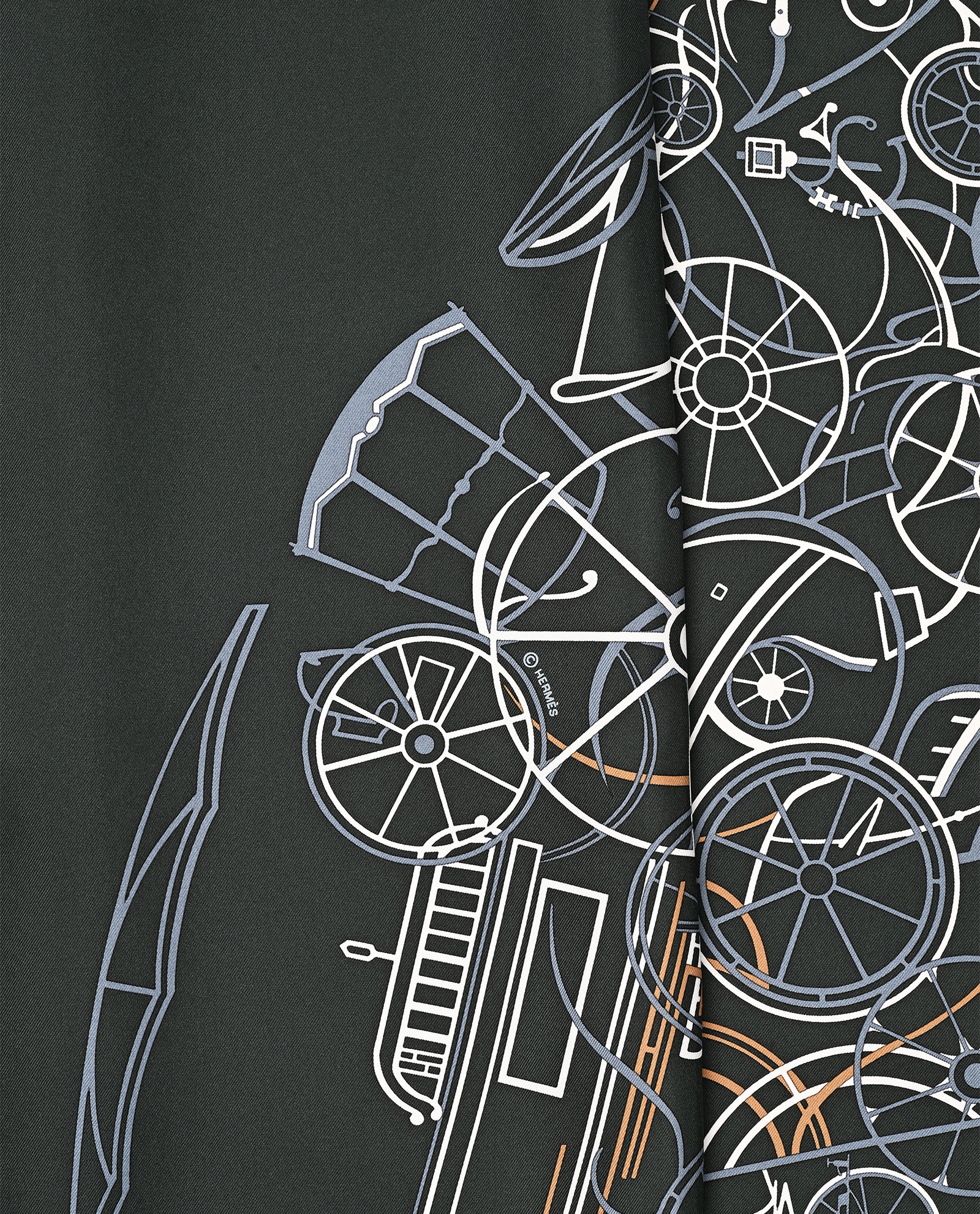 Hermes Complication Equestre Scarf, &pound;295, Accessories, Green, Silk, Other view