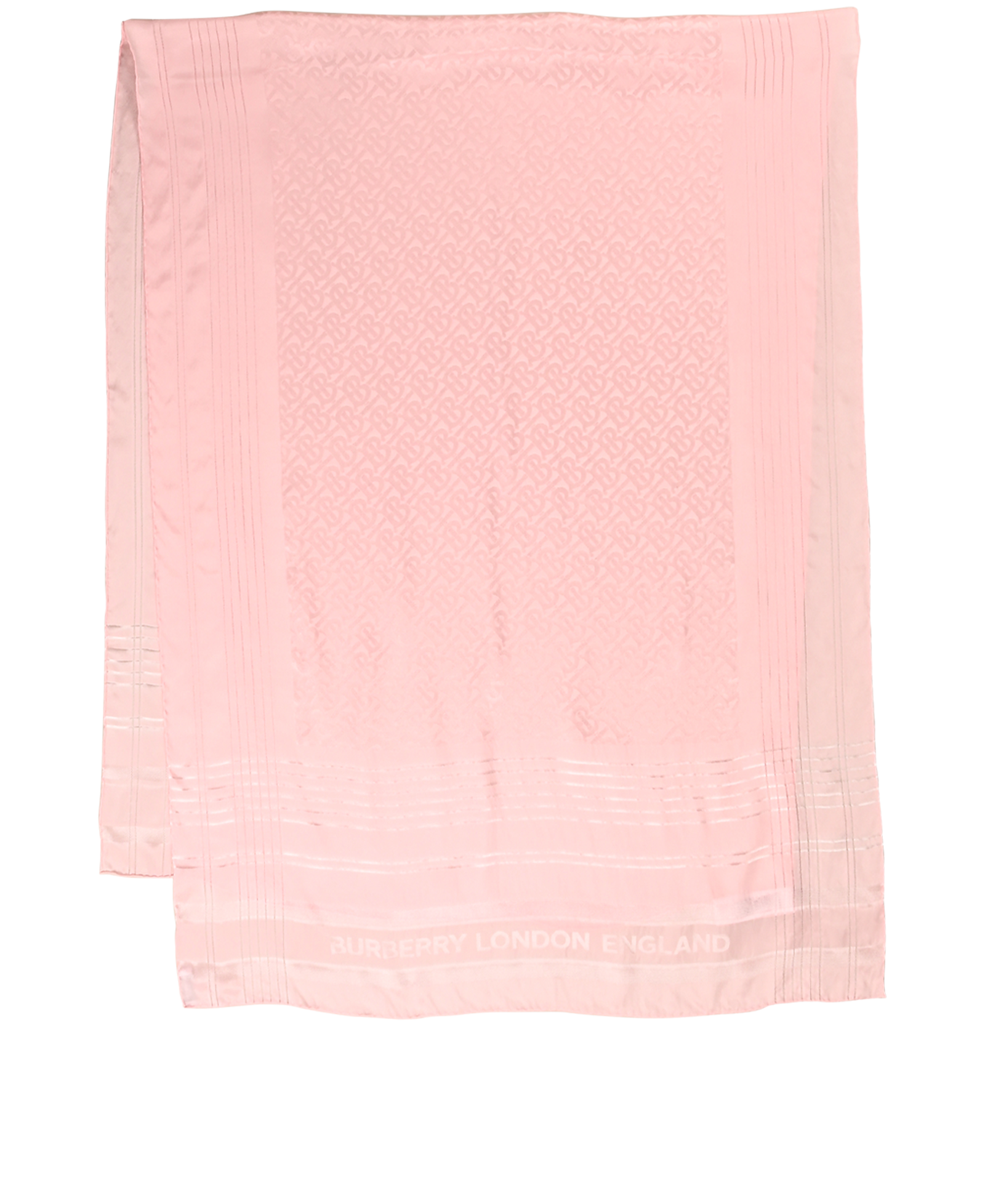 Burberry TB Monogram Scarf, &pound;250, Accessories, Pink, Silk, Back view