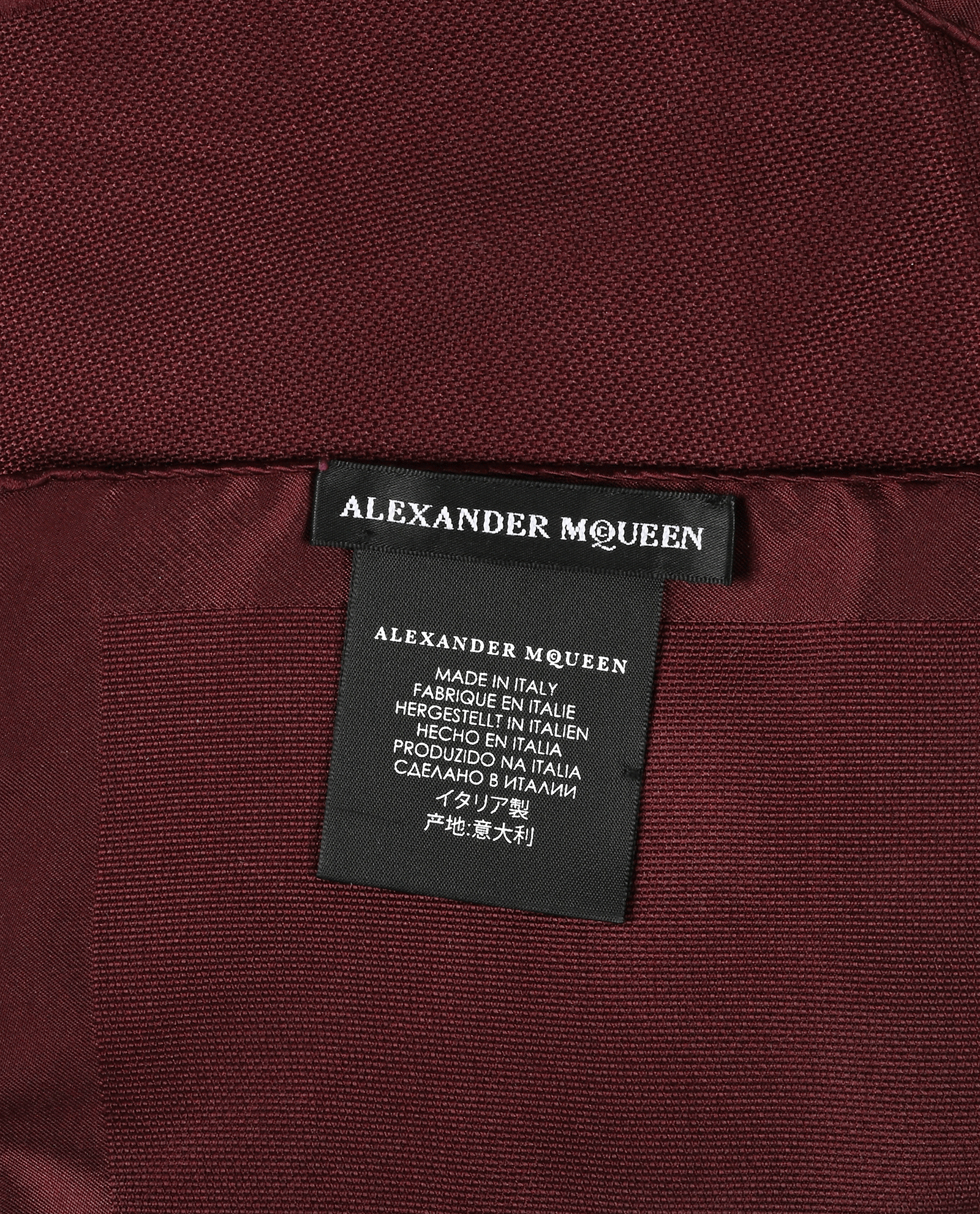Alexander McQueen Pocket Square, &pound;60, Accessories, Burgundy, Silk, Other view