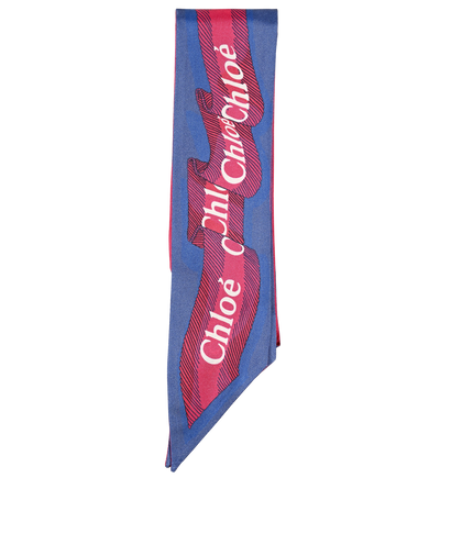 Chloe Graphic Bandeau Scarf, &pound;80, Accessories, Blue/Pink, Silk, Front view