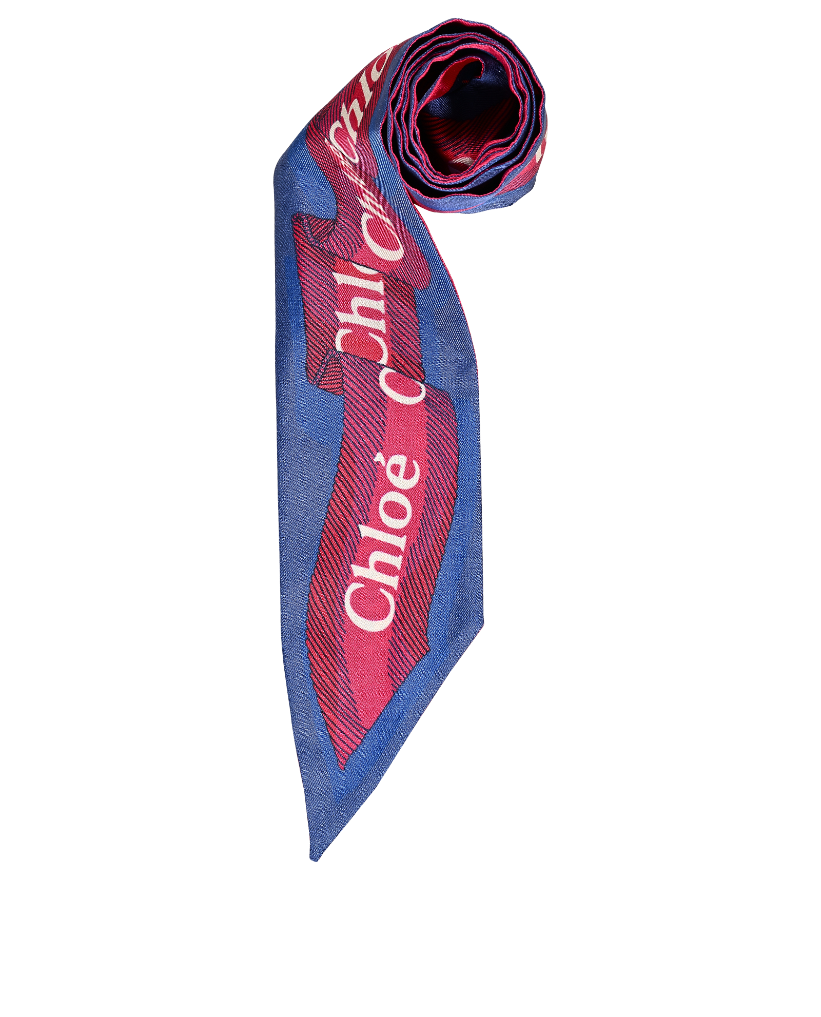Chloe Graphic Bandeau Scarf, &pound;80, Accessories, Blue/Pink, Silk, Other view