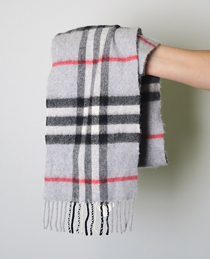 Burberry Fringed Checked Scarf, front view