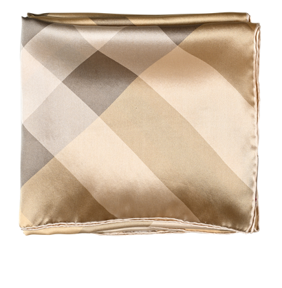 Burberry Check Square Scarf, &pound;150, Accessories, Gold, Silk, Front view
