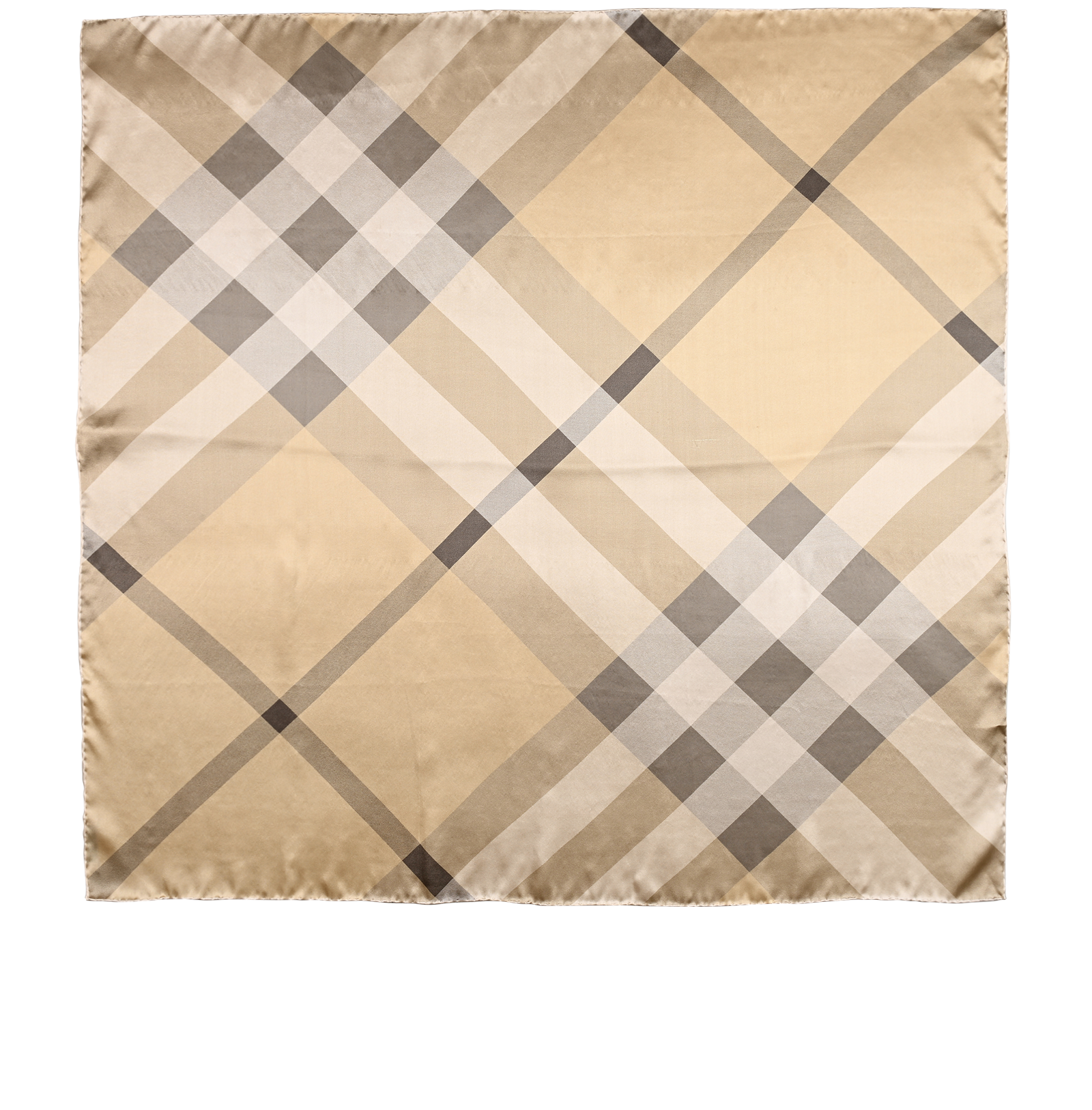 Burberry Check Square Scarf, &pound;150, Accessories, Gold, Silk, Back view