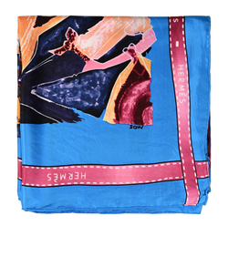 Hermes J'Aime Mon Carre Scarf, Silk, Blue/Multi, MIF, 3*