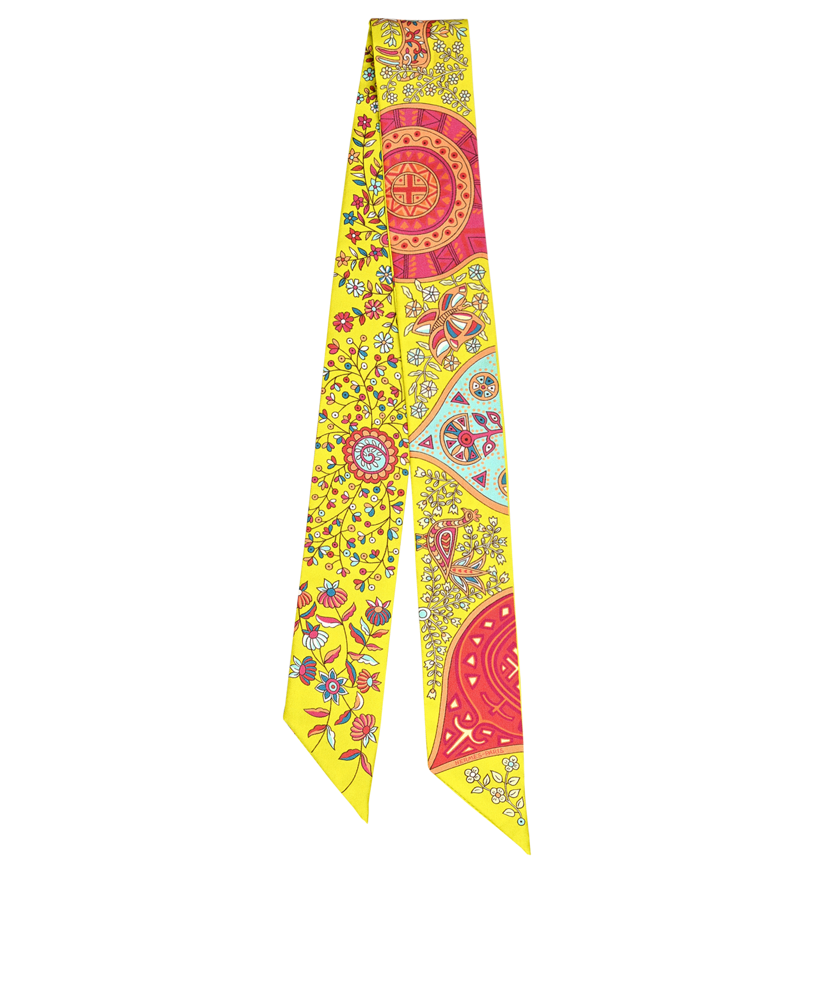 Hermes L'Arbre De Vie Twilly, &pound;110, Accessories, Green, Silk, Back view