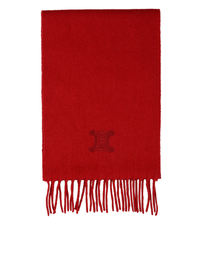 Celine Triomphe Scarf, &pound;220, Accessories, Red, Cashmere, Front view