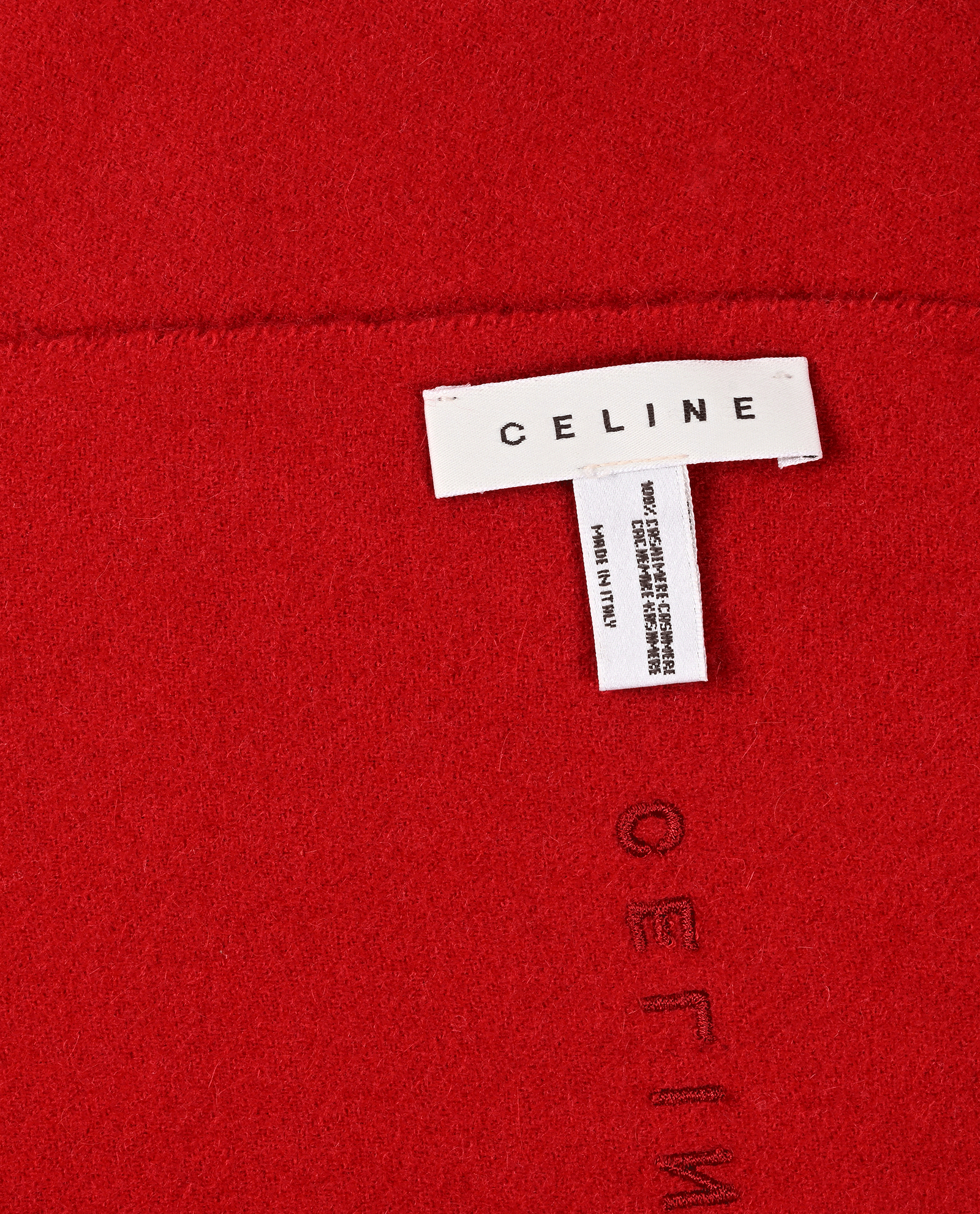 Celine Triomphe Scarf, &pound;220, Accessories, Red, Cashmere, Other view