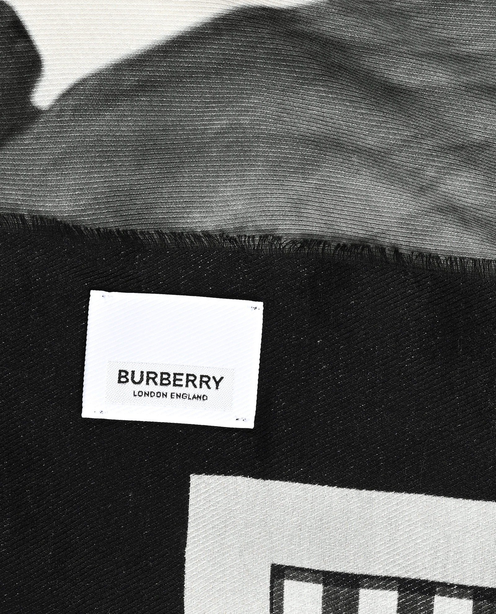 Burberry Swan Ink Print Scarf, &pound;80, Accessories, Black/White, Cotton/Silk, Other view