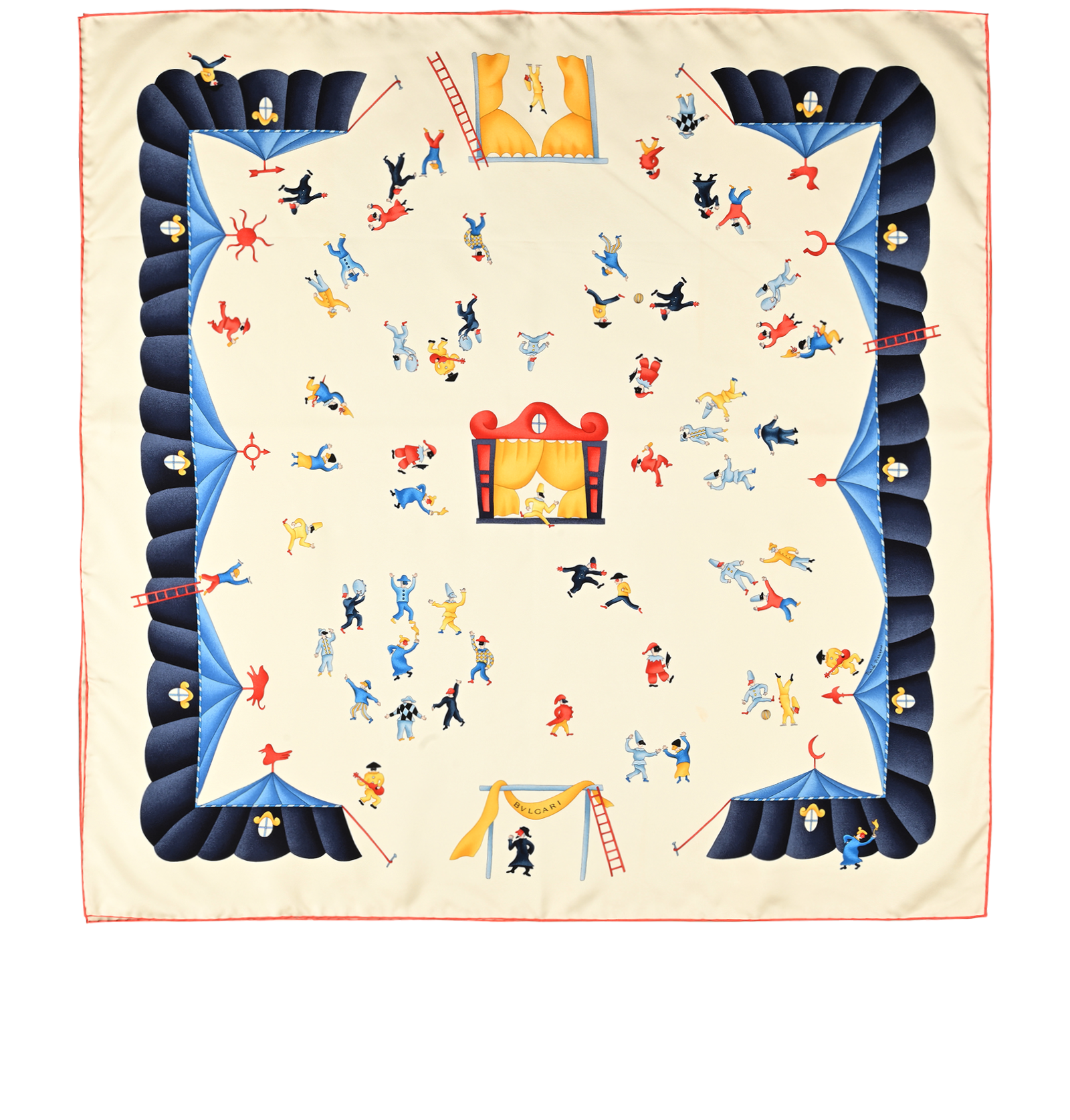 Bulgari Jesters Scarf, &pound;220, Accessories, Cream, Silk, Back view