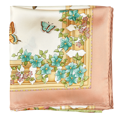 Salvatore Ferragamo Birds & Butterflies Scarf, &pound;110, Accessories, Pink/White, Silk, Front view