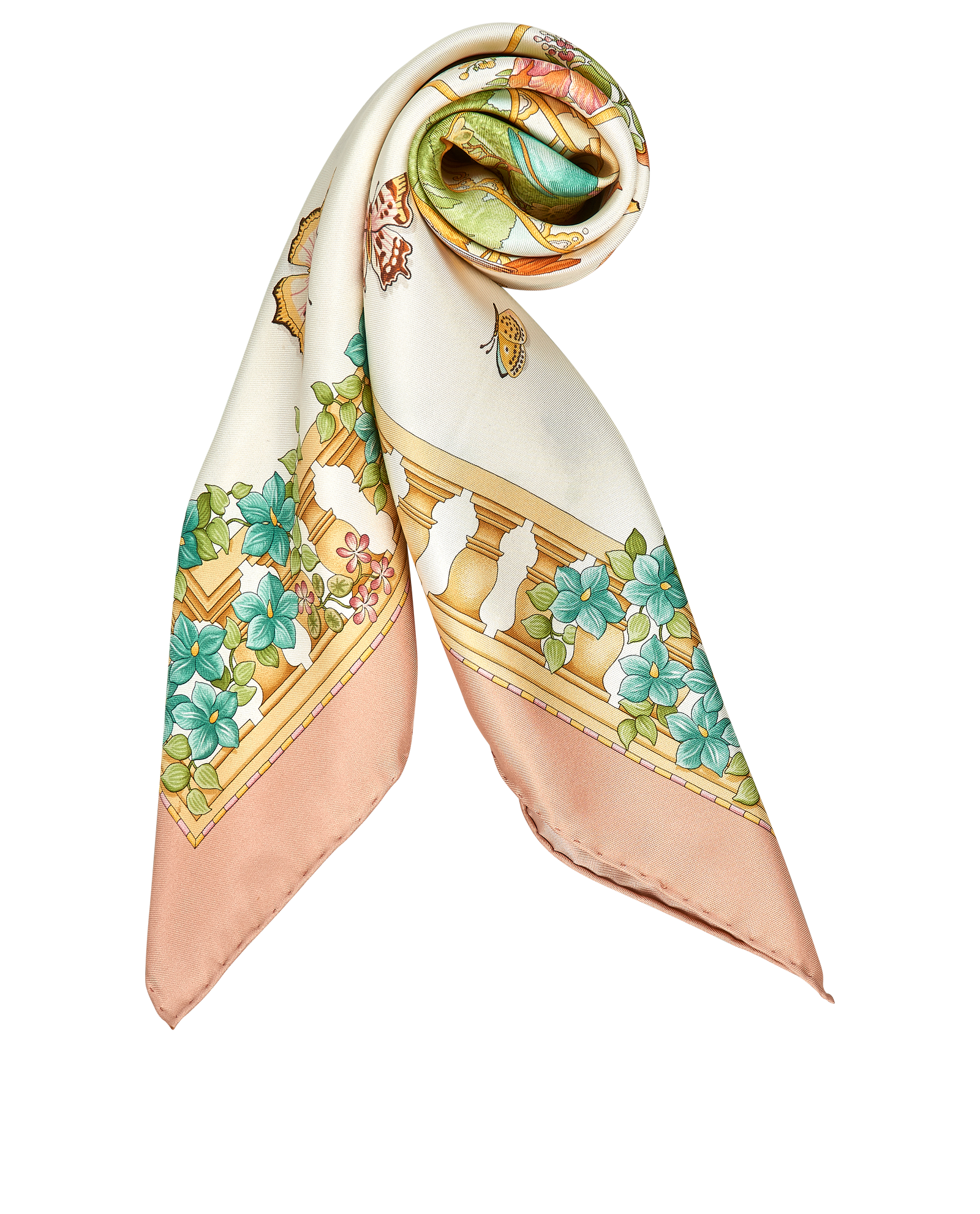 Salvatore Ferragamo Birds & Butterflies Scarf, &pound;110, Accessories, Pink/White, Silk, Other view