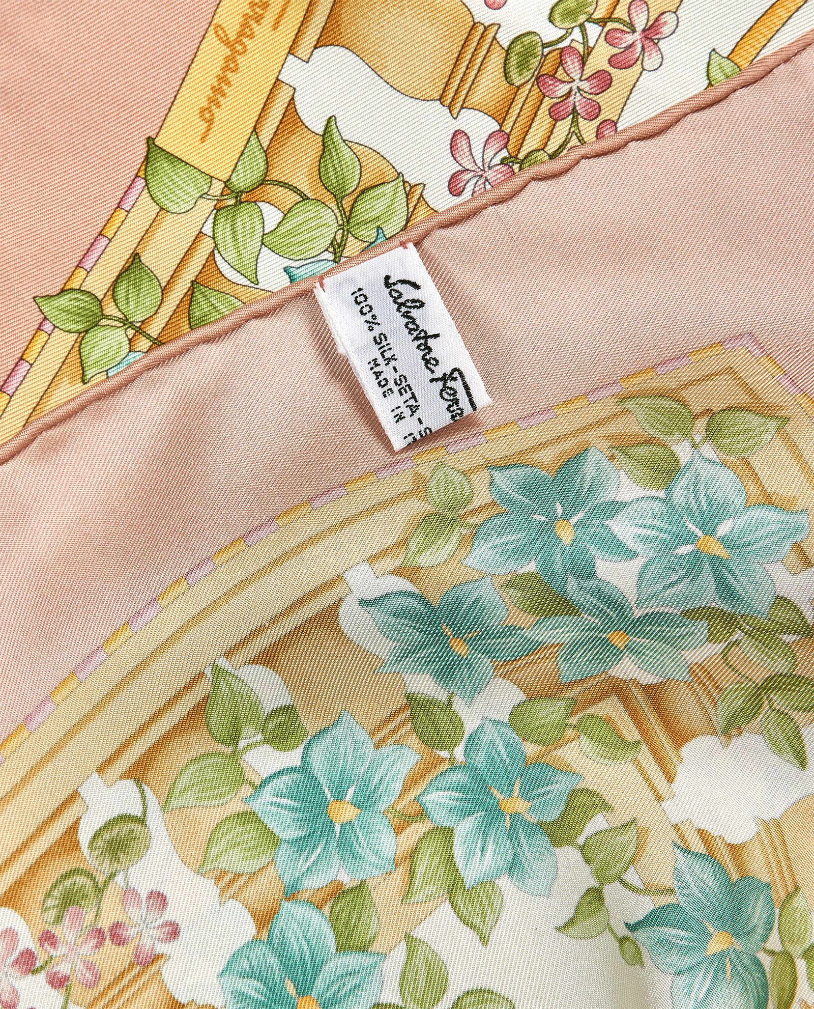 Salvatore Ferragamo Birds & Butterflies Scarf, &pound;110, Accessories, Pink/White, Silk, Other view