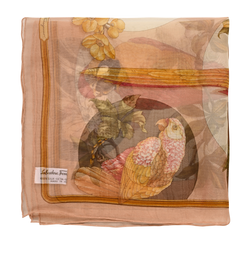 Salvatore Ferragamo Sheer Bird Pocket Square, Silk, Multi, MII, 2*
